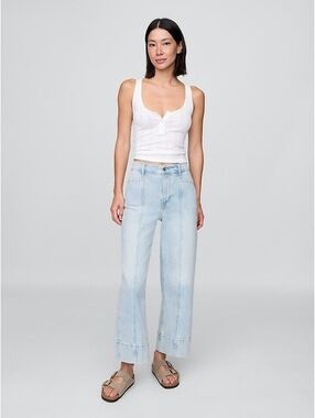 Gap High Rise Wide-Leg Jeans - Women's Size 10 / 30 Short - Light Wash